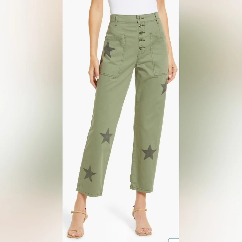 Pistola Tammy High Waisted Straight Leg Pants, Royal Honor Cotton Size 24 - Picture 2 of 16
